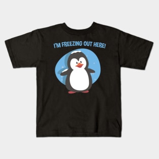 molona pinguino im freezing out Kids T-Shirt